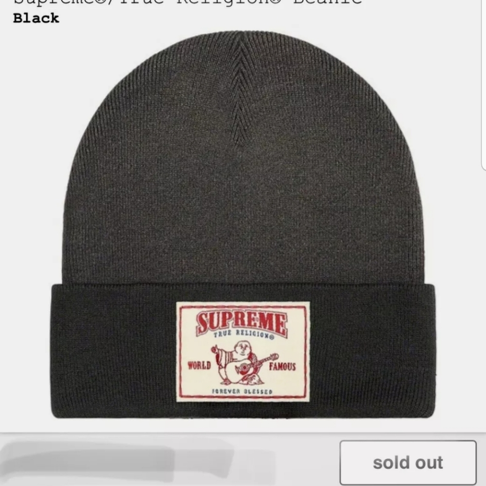 Supreme True Religion Beanie Black FW21 SOLD OUT
